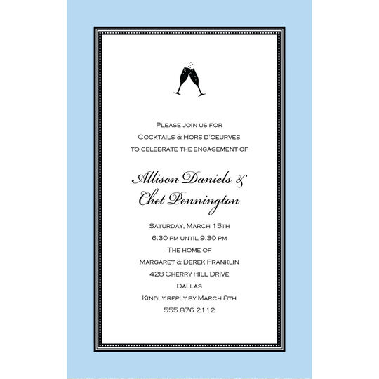 Etched Blue Border Invitations